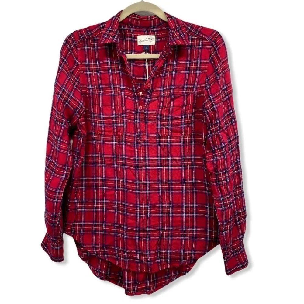 Universal Thread Womens Red Flannel Shirt XS NEW